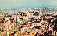 St Louis MO Missouri Downtown Skyline 1950s Busch Stadium Arch Vtg Postcard C5 picture