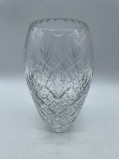 Crystal Vase 9” Gorgeous Hungarian Hand Cut-Excellent Condition-Hefty-Vintage picture