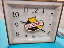1950S VINTAGE FALSTAFF BEER ADVERTISIING LIGHT UP CLOCK SIGN  Clock & Light Work picture