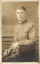 WWI Soldier Portrait RPPC Henny St Pierre Brunswick Maine ME Real Photo picture