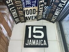 NY NYC SUBWAY ROLL SIGN BMT VINTAGE FRONT ROUTE #15 LINE JAMAICA QUEENS L.I.R.R. picture