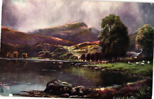 Rydal Water Ambleside England Oilette Series Tuck Divided Postcard Unused c1910 picture