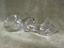 Vintage 1940's Tiffin Glass Clear Small Size Cornucopia Shaped Vase Pair picture