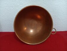VINTAGE 10x5 in SOLID COPPER WOK BRASS HANDLE GREAT PATINA NICE FOR DISPLAY #20 picture