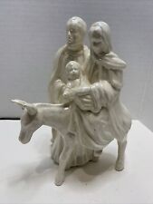 Beautiful Porcelain Nativity Holy Family on Donkey Figurine Christmas 8” x 5” picture