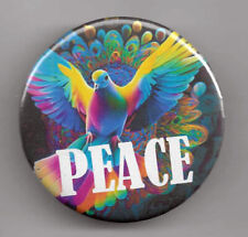 Retro  Repro Trippy Hippie Peace Button 2.25