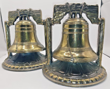 Vintage 1974 brass Liberty bell bookends picture