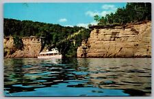 Clipper Winnebago Sunset Cliffs Dells Wisconsin River Boat Riverfront Postcard picture