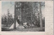 Indian Camp Scene at Spokane Washington 1906 Postcard picture