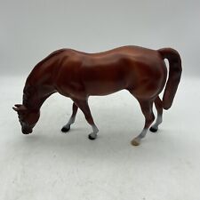 Vtg Heartland Plastic Toy Horse Grazing Brown Multi-colored Hoofs picture