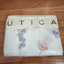 Vintage Utica King Fitted Sheet GARDEN HOUSE Floral Multicolor Percale USA New  picture