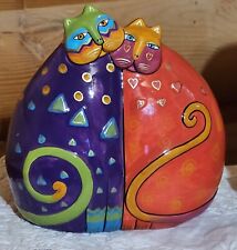 Laurel Burch Two Sitting Cats Ceramic Figurine Bella Casa By Ganz Love Colorful picture