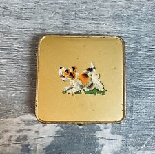 Vintage 1940-1950s Art Deco Powder Compact Terrier Dog Small Mirror Compact picture