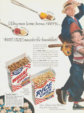 1952 CEREAL WHEAT RICE CHEX PRINT AD baseball breakfast cookie recipe L11 picture