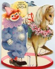 Vtg Hallmark Father's Day Card Special Uncle Clown More Fun Circus Used 1960s picture