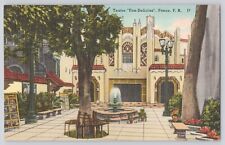 Postcard Puerto Rico Ponce Teatro Fox-Delicias Movies Vintage Linen Unposted picture