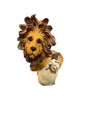 Barkers Snowy and Frosty Pair of Lion & Sheep Hand Painted Figruine 3.5