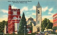 Nashua New Hampshire, Public Library First Congregational Church Tavern Postcard picture