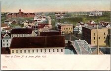 c1900s TILTON, New Hampshire Postcard Bird's-Eye Downtown View 