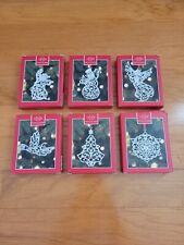 LENOX Sparkle And Scroll Clear Crystal Silverplate Christmas Ornaments Set Of 6 picture