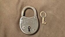 Antique Sargent Brass / Bronze Padlock with Working Key Gate Shed Barn Hasp Lock picture