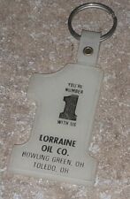 VINTAGE ANTIQUE SUNOCO LORRAINE  OIL CO gas BOWLING GREEN OHIO keychain ring #1 picture