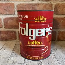Vintage Folgers Coffee Can Regular Grid No Lid 32oz (2 lbs) Attic Find picture