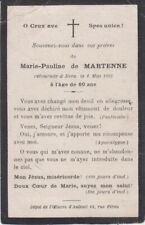 1902 Memento Marie-Pauline de MARTENNE - Autun (Saône-et-Loire). picture
