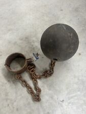 Decorative Antique Ball & Chain Prison Iron Heavy Ball Shackle And Cuff READ picture
