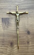 INRI Vintage Mid Century Brass Crucifix Religious Cross Catholic Altar Jesus picture