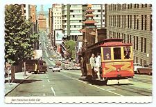 1960s San Francisco Cable Car California St Van Ness Ave Old Cars Postcard A25 picture