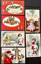 6 Antique Christmas embossed postcards ca 1910 with Ellen Clapsaddle signatures picture