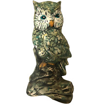 Vintage Atlantic Mold Ceramic Owl Hand Painted Hobbyists Mid Century Figurine picture