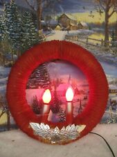 Vintage Silky Chenille Wreath Double Candle  ( 915) picture