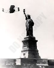 1909 Wilbur Wright Flies Wright Type A By Statue of Liberty New York 8x10 Photo picture