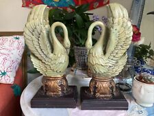 Gorgeous Pair Of MCM Heavy Swan Bookends Statues picture