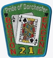 Boston Engine 21 Pride of Dorchester -Cards Design  NEW Fire Patch . picture