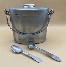 1939 World War II French Military Aluminium Mess Kit w/spoons;  Has makers mark picture