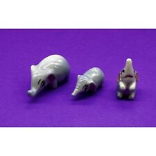 Vintage Wade Whimsies Ceramic Elephant Set of 3 Miniature Collectible Home Decor picture