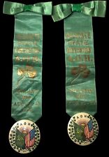 2 Antique Delegate Convention AOH A.O.H.  Ancient Order Hibernians Badge Pin picture