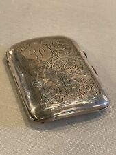 Vintage Tooled Silver Cigarette Case with Hallmarks picture