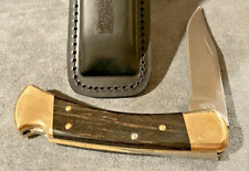 Buck 110 w/Ebony wood handles and genuine buck sheath a classic--1093.23 picture
