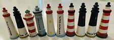 Lot Of 10 Miniature Lighthouses Florida Englewood Hand Painted Gulf Beaches picture