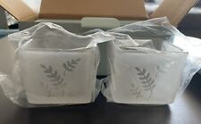 Partylite Square Pair Frosted Votive Candle Holders Set Of 2 P7235 New - Retired picture
