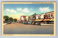 Hyannis, MA-Massachusetts, Cape Cod Village Main Street, Vintage Postcard picture