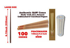 raw 5.5”peacemaker size cone(100 packs)+GLASS cone TIP+large wooden poker(225mm) picture