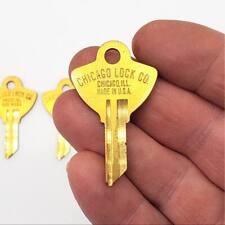5x Chicago Lock Company K-55 Key Blanks Brass USA Made Vintage NOS picture