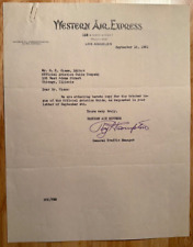 Western Air Express - 1931 Los Angeles, CA. vintage business letter picture