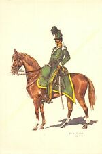 Illustration J.Demart Militaria 1er Chasseur IN Horse Captain 1838 picture