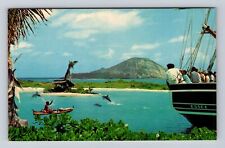 HI-Hawaii, Boat On The Water, Antique, Vintage Souvenir Postcard picture